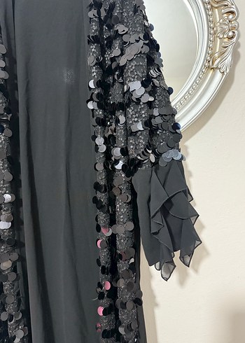42 Beden siyah Renk Uzun Kollu Siyah Gotik Kadın Elbise