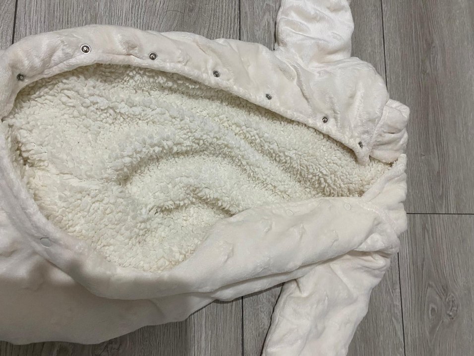 Beyaz Kürklü Bebek Kız  erkek Tulumu - Görsel 4