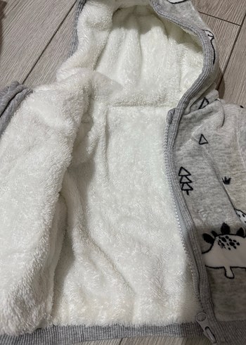 Kapüşonlu Gri Erkek Çocuk Mont - Görsel 3