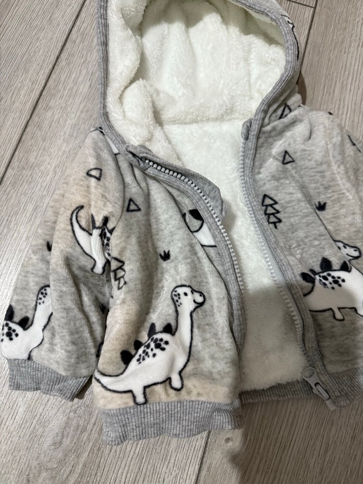 Kapüşonlu Gri Erkek Çocuk Mont - Görsel 2