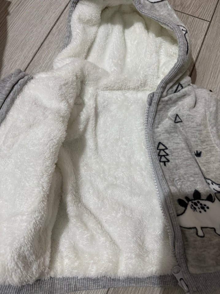 Kapüşonlu Gri Erkek Çocuk Mont - Görsel 3