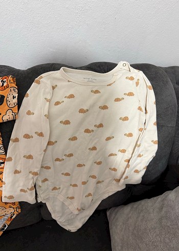 Kahverengi Kısa Kollu Bebek Body - Görsel 4