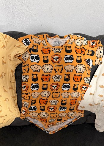 Kahverengi Kısa Kollu Bebek Body - Görsel 3