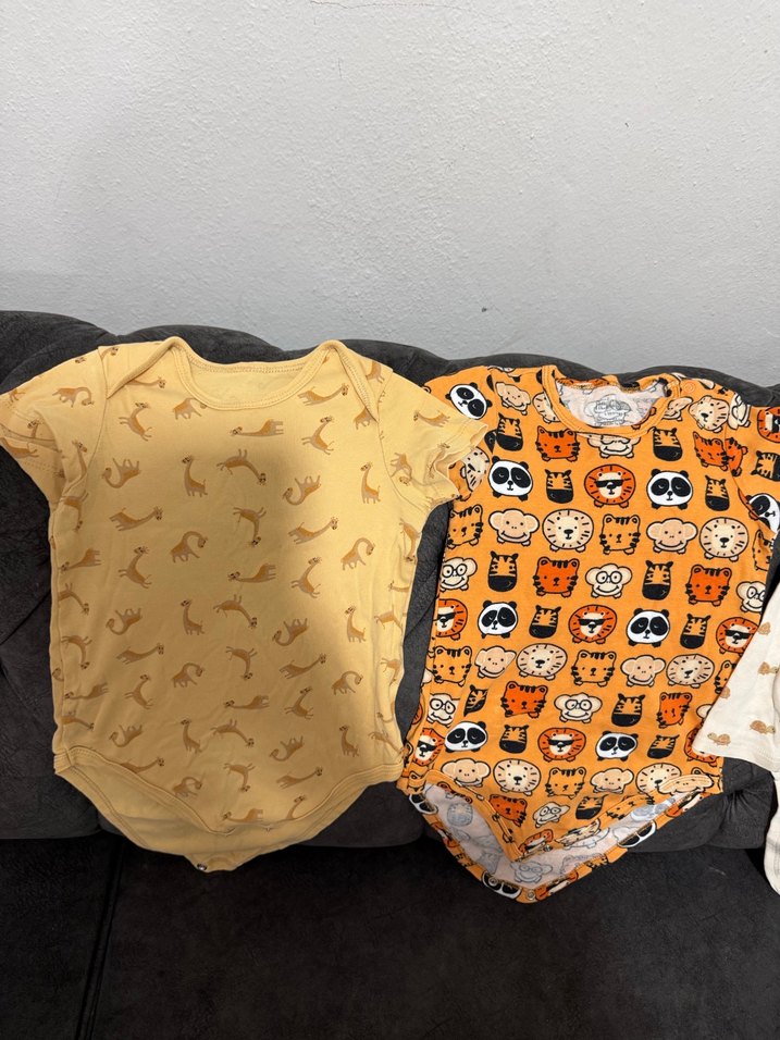 Kahverengi Kısa Kollu Bebek Body - Görsel 2