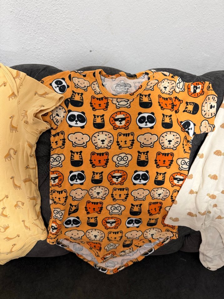 Kahverengi Kısa Kollu Bebek Body - Görsel 3