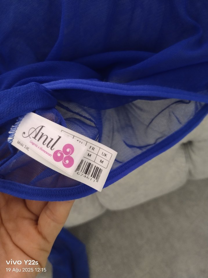 Mavi Nakışlı Bohem Midi Kadın Elbise - Görsel 3