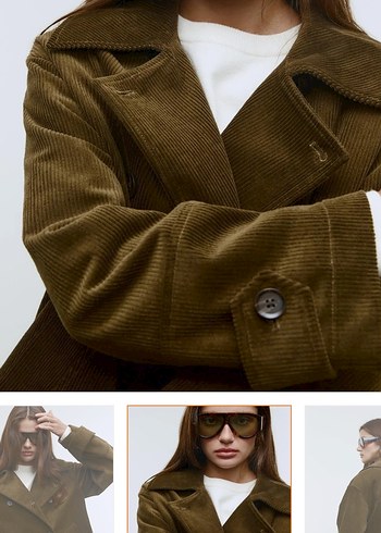 Düğmeli Kahverengi Süet Midi Kadın Kaban - Görsel 2