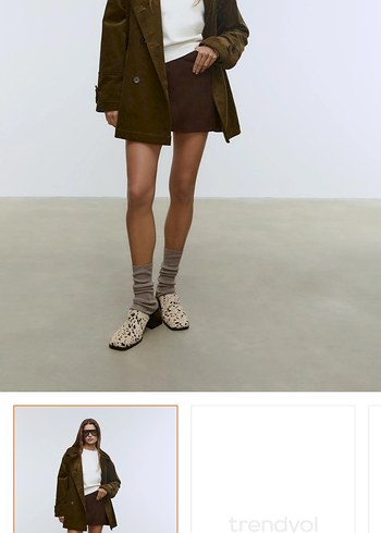 Düğmeli Kahverengi Süet Midi Kadın Kaban - Görsel 5