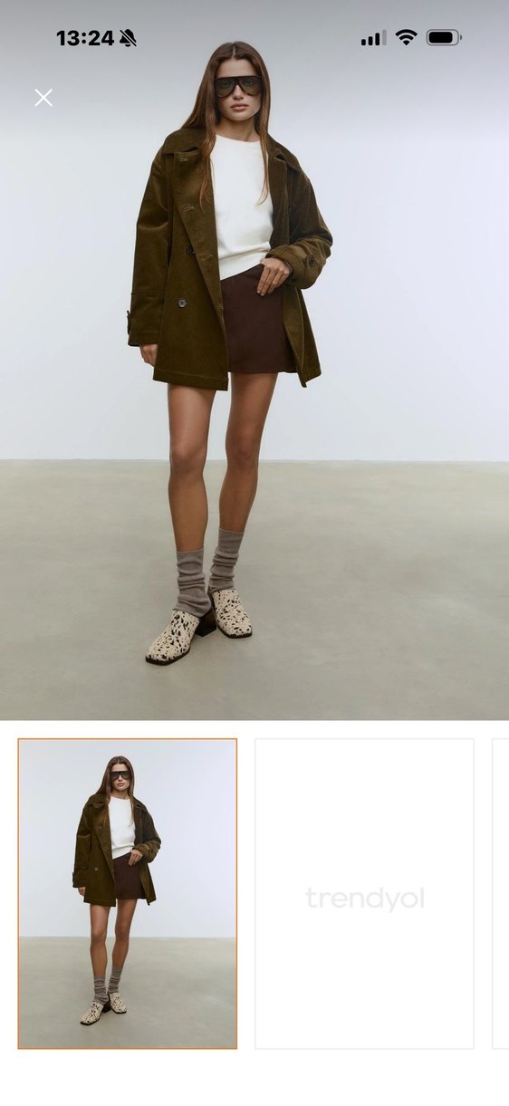 Düğmeli Kahverengi Süet Midi Kadın Kaban - Görsel 5