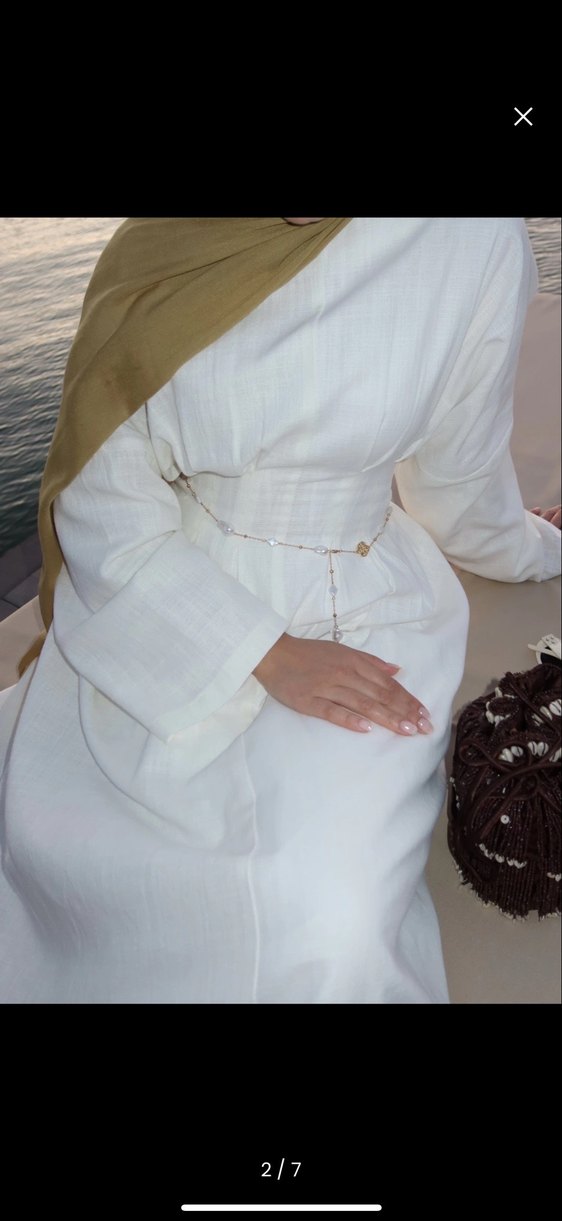 Pileli keten elbise - Görsel 2