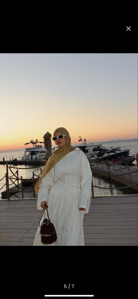 Pileli keten elbise - Görsel 4