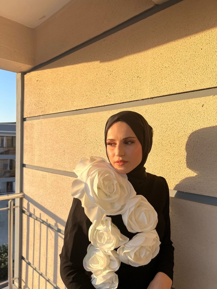 Siyah Drapeli Uzun Kollu Uzun Elbise - Görsel 4