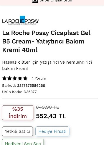  Beden La Roche Posay Cicaplast Gel B5 Cream- Yatıştırıcı Bakım Kremi 4