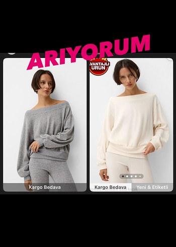 bershka kayık yaka kazak