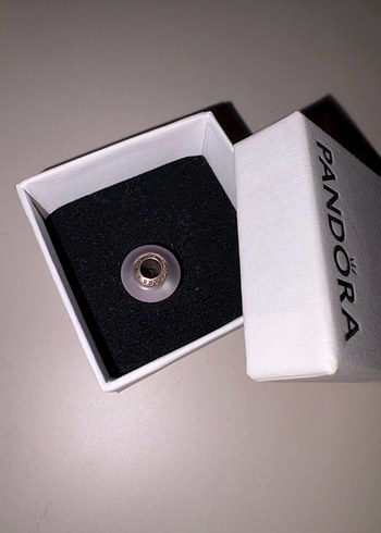 Mat Pembe Murano Cam Kalp Charm - Görsel 2