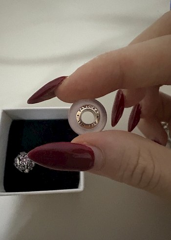 Mat Pembe Murano Cam Kalp Charm - Görsel 4