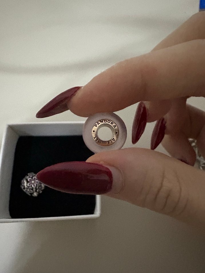 Mat Pembe Murano Cam Kalp Charm - Görsel 4