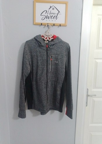 Gri Fermuarlı Erkek Sweatshirt
