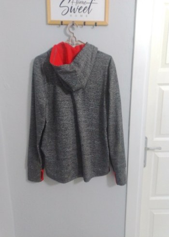s Beden Gri Fermuarlı Erkek Sweatshirt