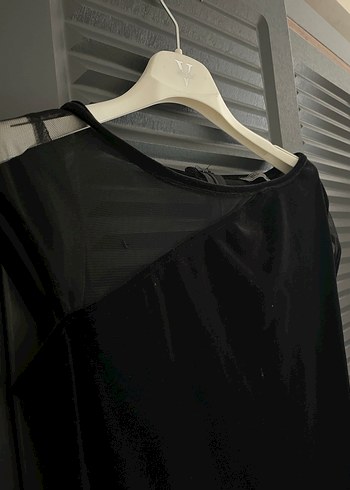 Bershka Kadife Görünümlü Mini Elbise - Görsel 4