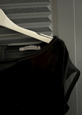 Bershka Kadife Görünümlü Mini Elbise - Görsel 5