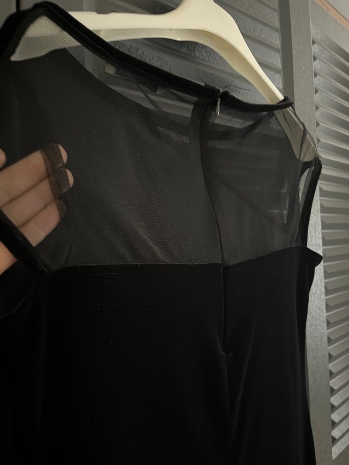 Bershka Kadife Görünümlü Mini Elbise - Görsel 3