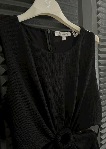 Koton Siyah Kemer Detaylı Midi Elbise - Görsel 3