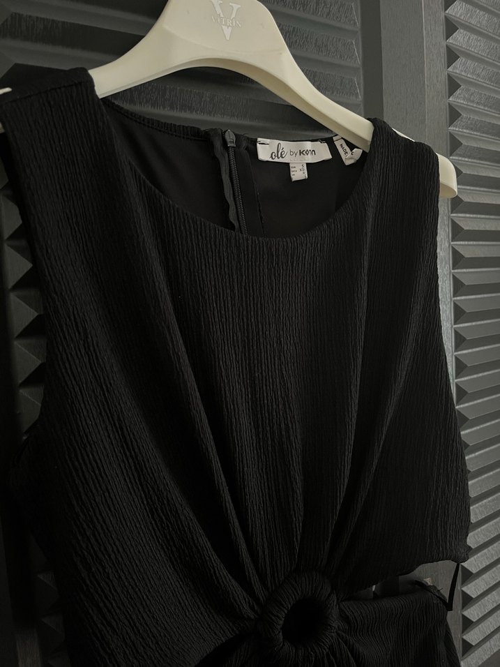 Koton Siyah Kemer Detaylı Midi Elbise - Görsel 3