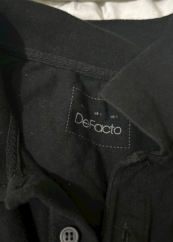 Düğmeli Siyah Erkek Keten Polo Tişört - Görsel 2