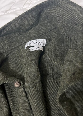 Gri Keten erkekGömlek Uzun Kollu Düğmeli - Görsel 3