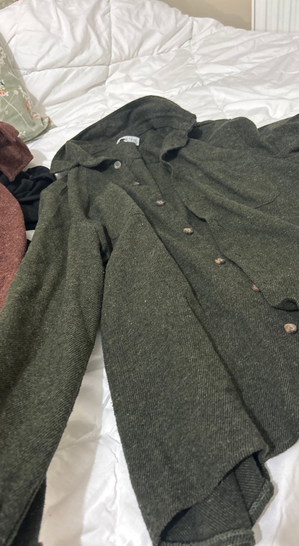 Gri Keten erkekGömlek Uzun Kollu Düğmeli - Görsel 2