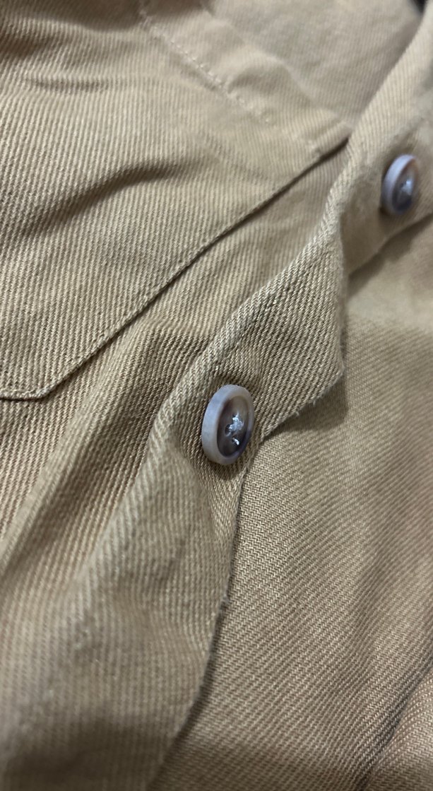 Düğmeli Kahverengi Keten Uzun Kollu Gömlek - Görsel 3