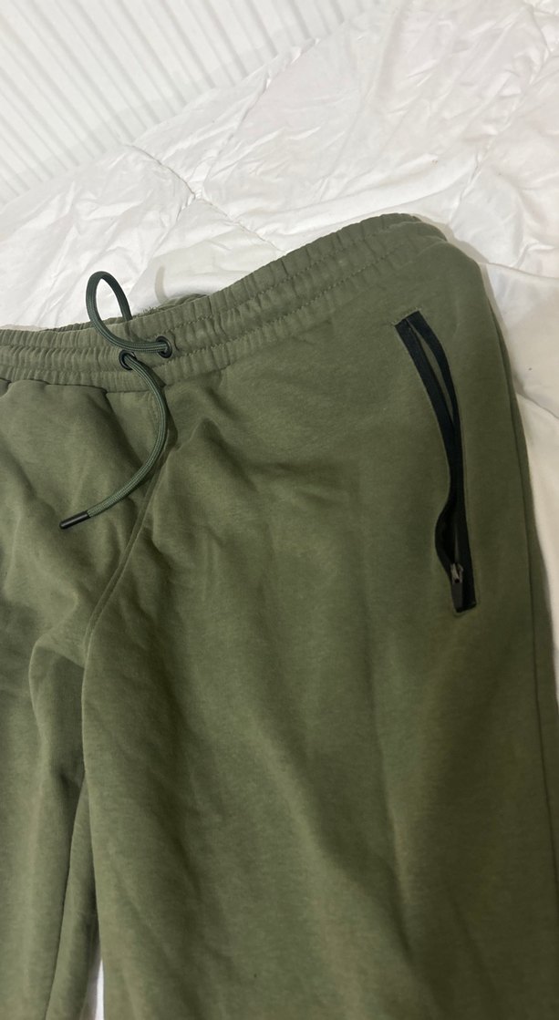 Fermuarlı Koyu Yeşil Erkek Sweatpant - Görsel 2