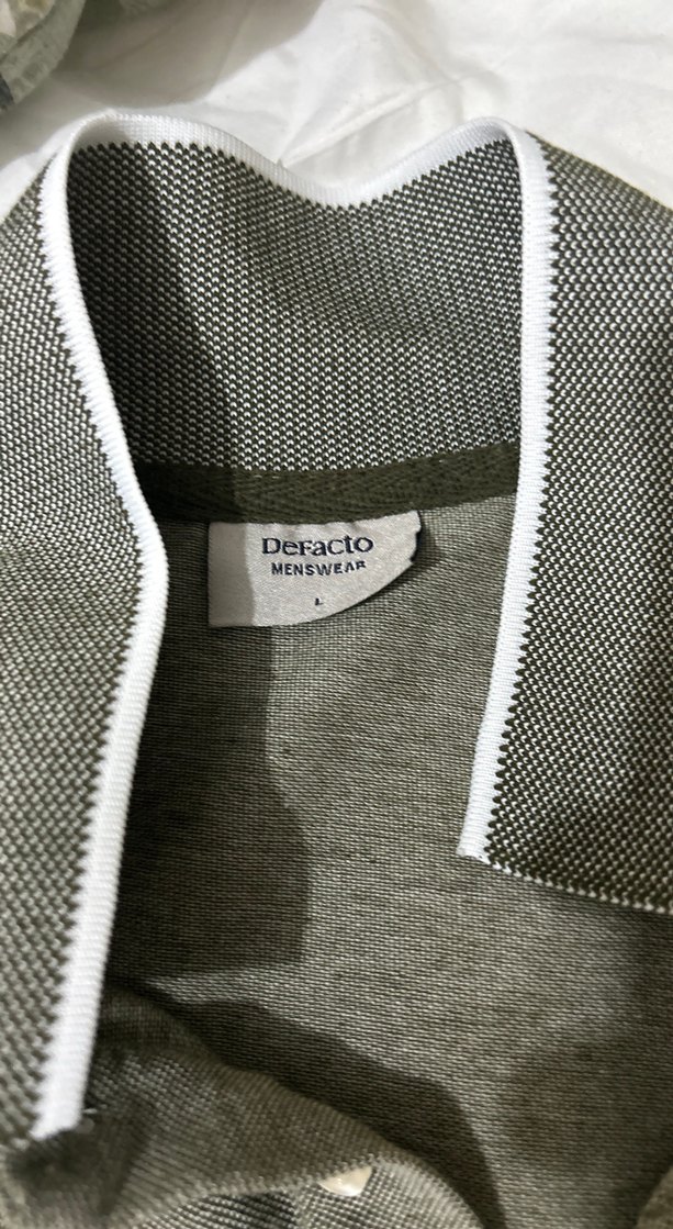 Düğmeli Gri Erkek Keten Polo Tişört - Görsel 2