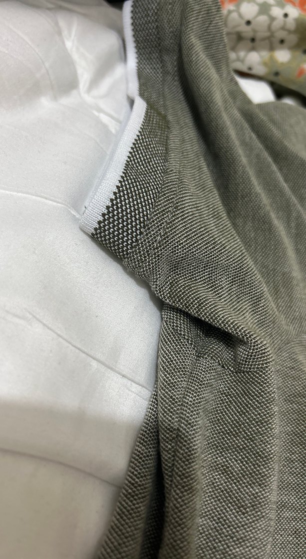 Düğmeli Gri Erkek Keten Polo Tişört - Görsel 4