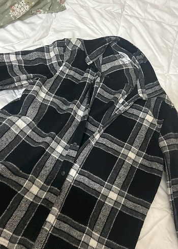 Düğmeli Ekose Gri erkek Gömlek - Görsel 4