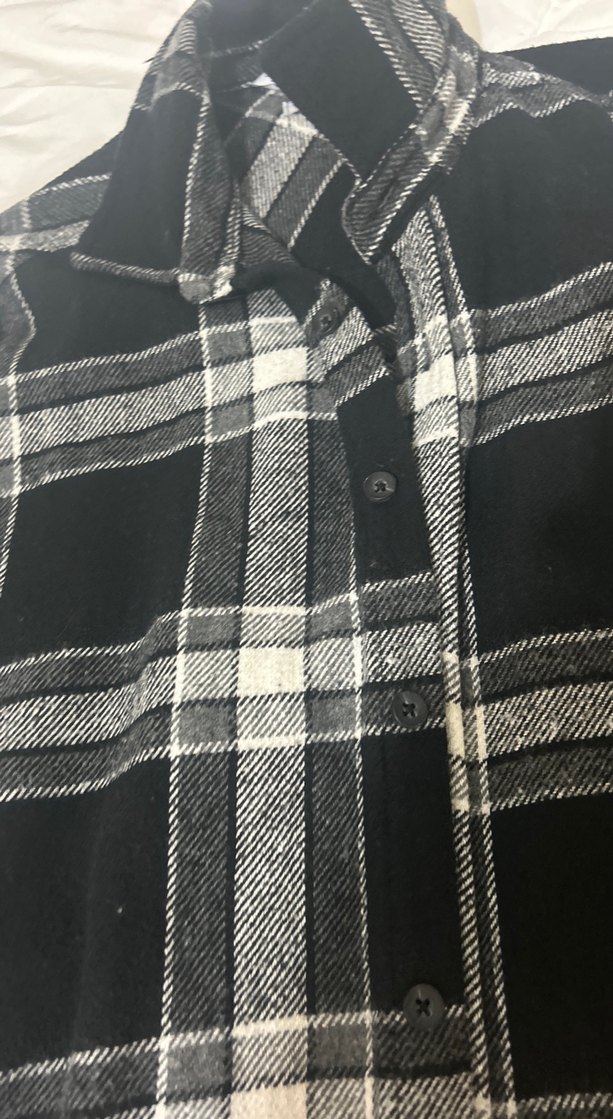 Düğmeli Ekose Gri erkek Gömlek - Görsel 2