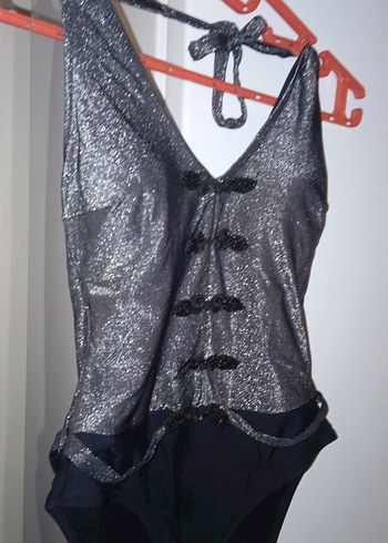 Kadın Koyu Gri Kemerli Mini Mayo - Görsel 4