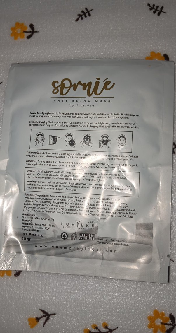 Sernie Anti-Aging Yüz Maskesi - Görsel 3