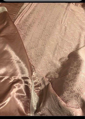 Nakışlı Bej Parlak Yatak Örtüsü - Görsel 4