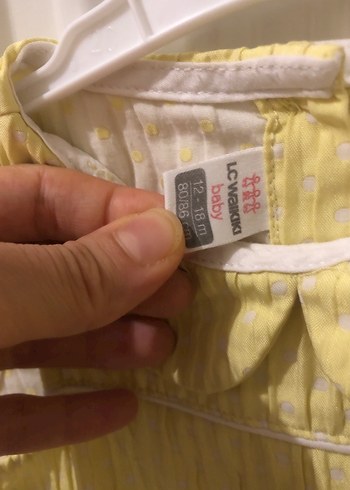 12-18 Ay Beden Kolsuz Sarı Keten Kız Elbisesi