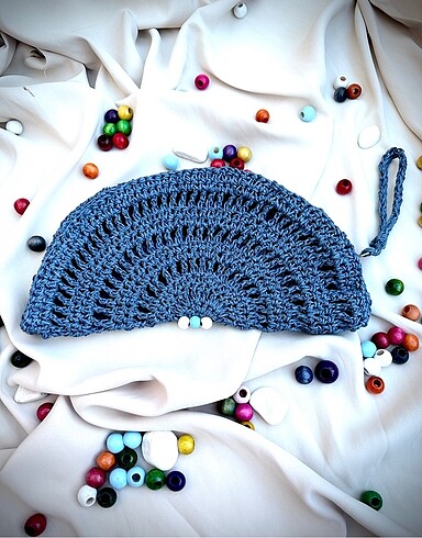 Mavi clutch çanta