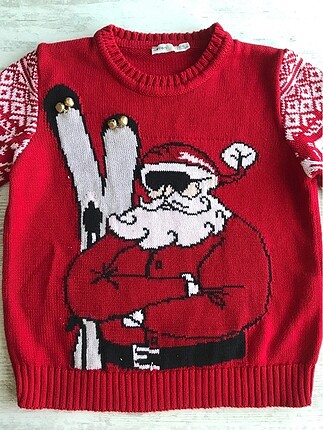 Yeni yıl konseptli çanlı noel baba kazak