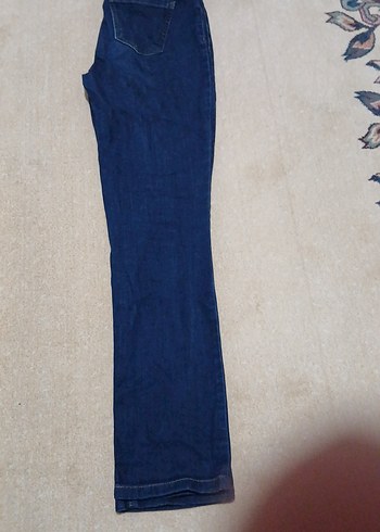 13-14 Yaş Beden Lacivert Kadın Midi Boy Regular Fit Denim Pantolon