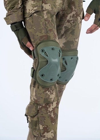 Siyah Kamuflaj Motosiklet Dizlikleri Velcro - Görsel 7