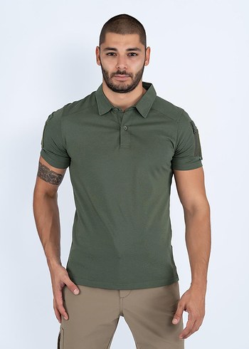 Erkek Haki Kısa Kollu Polo Tişört