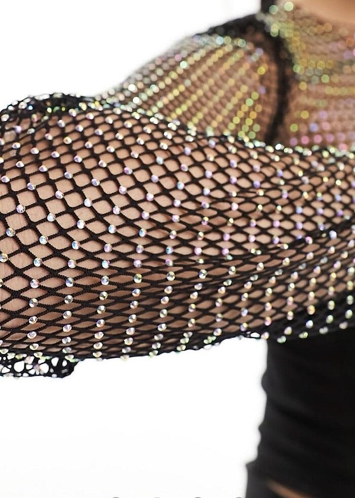 Berska Parlak Taşlı File Üst - Görsel 3