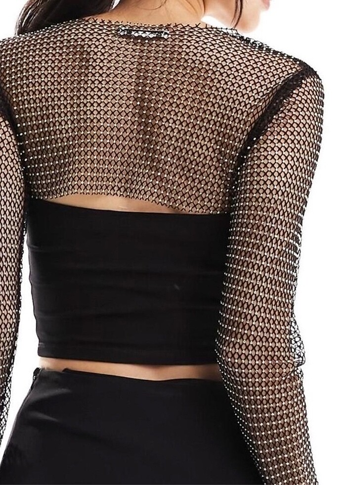 Berska Parlak Taşlı File Üst - Görsel 4