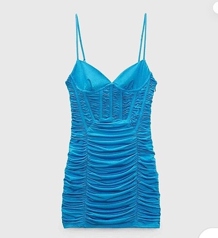 s Beden mavi Renk zara yazlık mini elbise