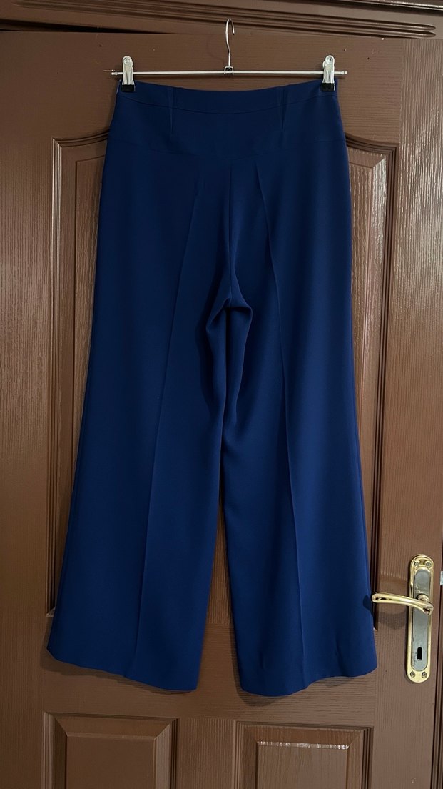 Kadın mavi Uzun Kumaş Pantolon - Görsel 2